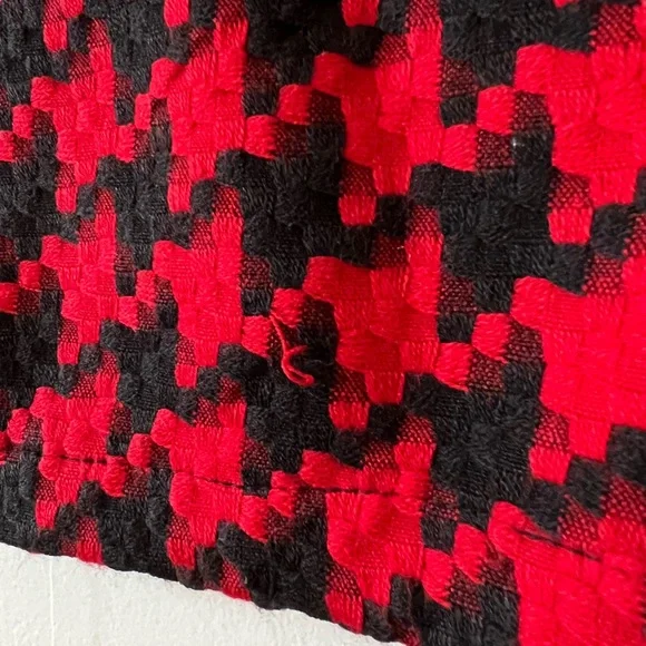 EUC Xhilaration mini dress M red and black herringbone Target a-line cap sleeve - Picture 11 of 13